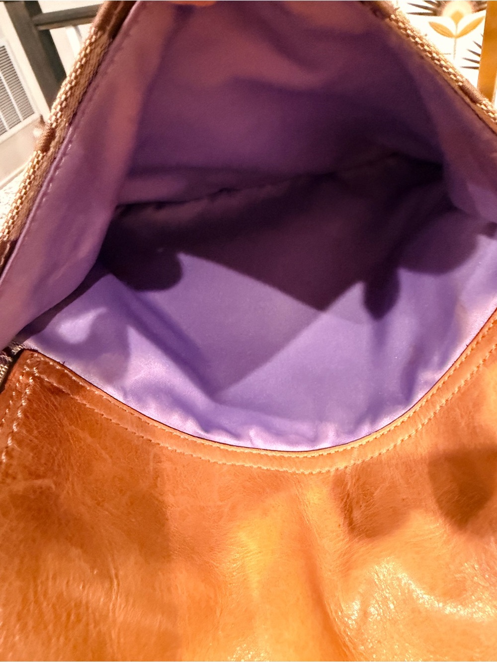 Coach Brown Signature Canvas Shoulder Bag with Tan Leather Flap - Picture 4 of 6